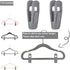 Grey Velvet Clips for Velvet Hangers - 20 PCS Gray Non Slip Velvet Hanger Clip, Pants Hanger Velvet Clips Fit for Slim Velvet Hangers, Clothes-pin...