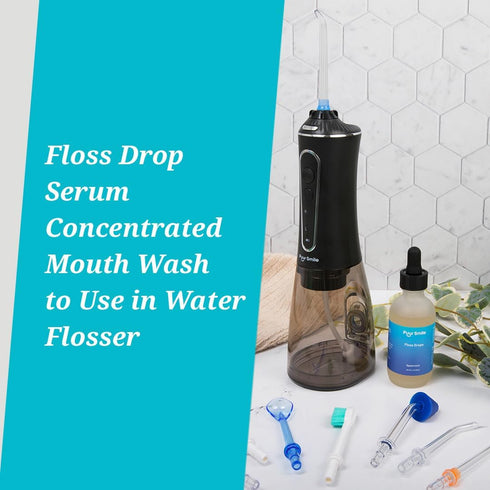 Concentrated Floss Drop Serum – 2oz Concentrated Mouth Wash to Use in Water Flosser | Natural Essentials Promotes Good Breath | Organic Spearmint ...