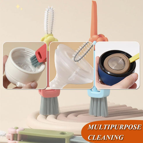3 in 1 Cup Lid Cleaning Brush, 3 PCS Crevice Cleaning Brush Set - Multifunctional Portable Bottle Brush Cleaner for Bottle Gap Tight Spaces Cup - ...