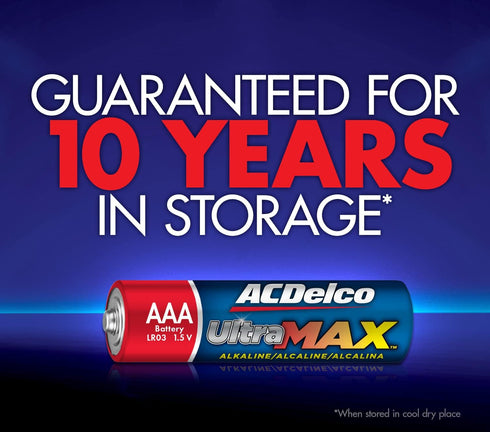 ACDelco UltraMAX 20-Count AAA Batteries, Alkaline Battery with Advanced Technology, 10-Year Shelf Life, Recloseable Packaging...
