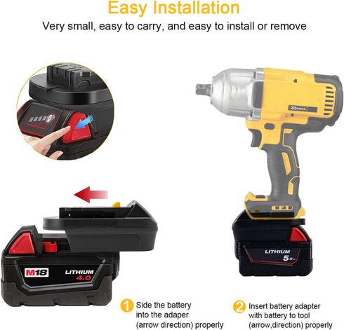 MIL18DL Battery Adapter Converter for Milwaukee to Dewalt Battery, for Milwaukee M18 18V Lithium Battery Convert to Dewalt 20V Lithium Battery,for...