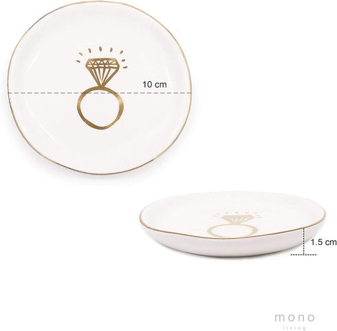 Engaged Ring Dish, Engagement Gifts for Couples Women, Bride Ring Holder, Bridal Shower Jewelry Tray, Bride to be Congrat Small Trinket Plate, Mrs...