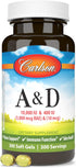 Carlson - A & D, 10000 IU (3000 mcg RAE) Vitamin A, 400 IU (10 mcg) Vitamin D3, Vision Support, Skin Health, 300 Soft Gels...