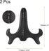 uxcell 2pcs 5" Easel Plate Holder, Wood-like Plastic Folding Display Stand Black for Decorative Picture Frame...