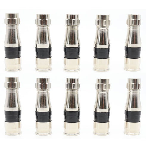 F Type RG11 Coax Cable Compression Fitting/Connector with Weather Seal O Ring 10PACK...