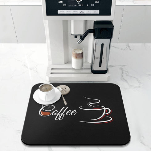 Coffee Bar Mat Accessories for Countertop Absorbent Hide Stain Rubber Backed Dish Drying Mats for Kitchen Counter Draining Pad Decor Gift Fit Unde...