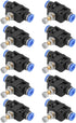 10pcs Air Flow Control Valve, 6mm Tube OD x 6mm Tube OD Pneumatic Air Flow Control Valve Connector with Push-to-Connect Fitting Straight Quick Con...
