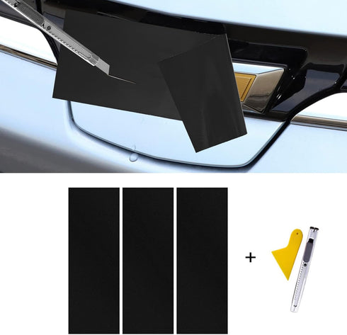 Compatible with Bowtie Logo Wrap Stickers Cut-Your-Own Emblem Overlay DIY Decals for Chevy 3PCS Matte Black...