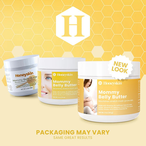 Honeyskin Belly Butter for Pregnant Women - Skin Repair & Deep Stretch Mark Removal - Massage Cream Hydro Boost Moisturizer with Shea Butter Oil -...