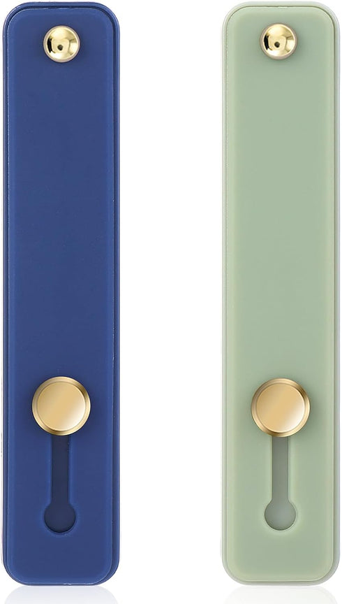 2Pcs Phone Loop Finger Holder, Silicone Phone Grip Phone Finger Strap Stand Universal Portable Finger Kickstand for Most Smartphones (2pcs-Green/N...