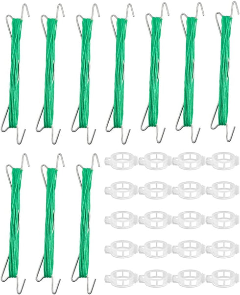 10 Pcs Tomato Support Hooks with 20 Plant fixing clips Plant Climbing Hooks Garden Hooks for Garden Flower Vegetable, Iron Plant Vine Tie Support ...