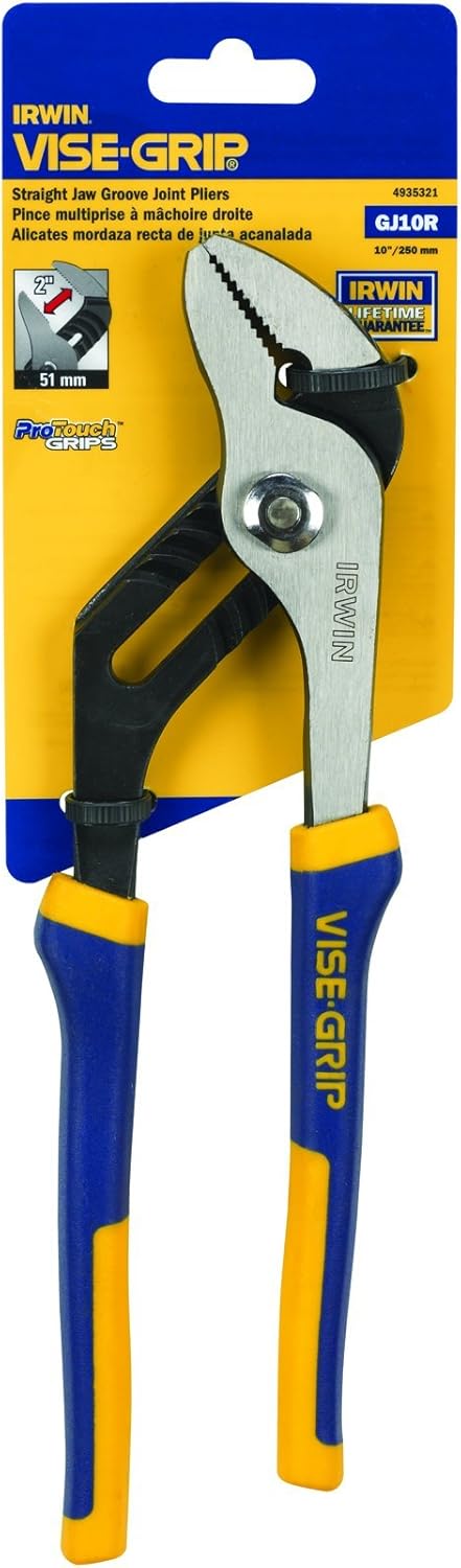 IRWIN Tools VISE-GRIP Plier, Groove Joint, Straight Jaw, 10-Inch (4935321)...