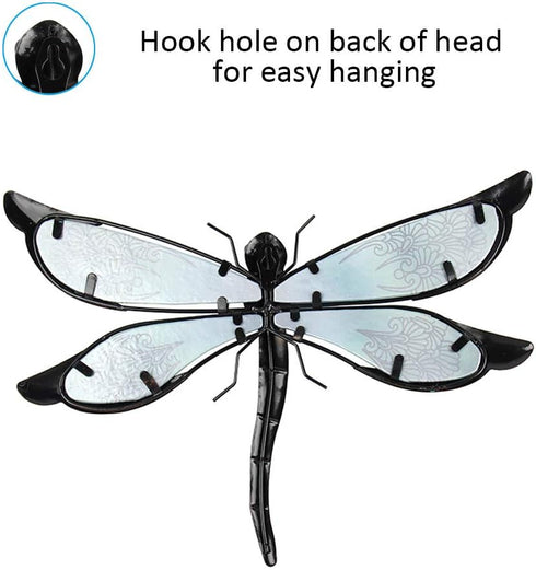 LIFFY Metal Dragonfly Wall Decor - Outdoor Garden Art for Patio, Living Room, Bedroom - Dragonfly Gifts (14inch, Metal & Glass)...