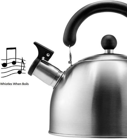 Stainless Steel Whistling Kettle 2.5qt/2.37l Hot Water Tea Stovetop...
