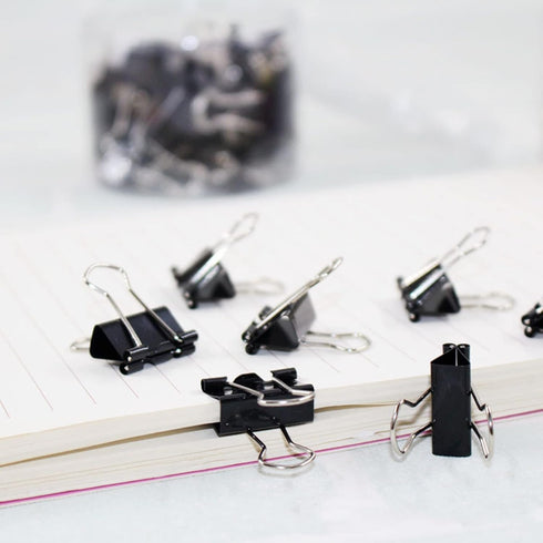 100 Pack Small Binder Clips 0.75 Inch, Small Binder Clips Micro Clips Paper Clamps for Office and Home Supplies, Black...