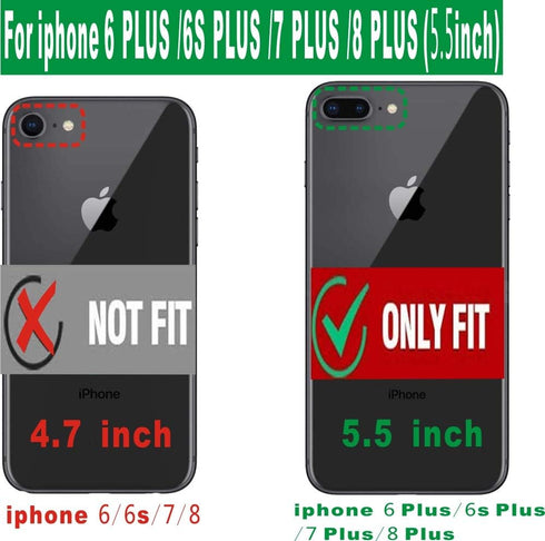 Folmeikat Compatible with iPhone 8 Plus,iPhone 7 Plus,iPhone 6s Plus/ 6 Plus Phone Case,Screen Protector 360 Degree Rotating Metal Ring Slim Shock...