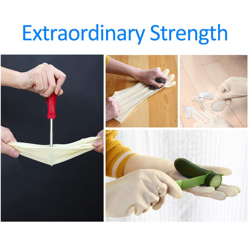 BOOMJOY Nitrile Cleaning Gloves, Heavy Duty Dishwashing Gloves, Reusable Medium Gloves for Kitchen, Bathroom, Gardening, Working, Pet Care - White...