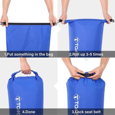 TOMSHOO Dry Bag 3-Pack/5-Pack, Lightweight Waterproof Bags Roll Top Sack Set Keeps Gear Dry for Hiking, Beach, Fishing, Kayaking, Boating, Swimmin...