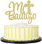 PALASASA Gold Glitter Mi Bautizo Cake Topper - Religious God Bless Me Cross Cake Décor - Holy First Communion Baby Shower - Christening Feliz Cump...