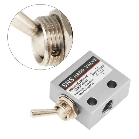 HL2301 3 Position 2 Port Toggle Switch Pneumatic Mechanical Valve...