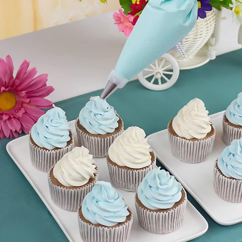 Piping Bags and Tips Set, 100Pcs 12 Inch Pastry Bags, Icing Bags Disposable for Cakes Decorating Kit Supplies with 1 Reusable Piping Bags, 1 Coupl...