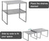 NEX Kitchen Shelf Organizer for Counter Cupboard Pantry, Set of 2 Cabinet Shelf Organizer Spice Rack, Stackable, Metal, Silver...