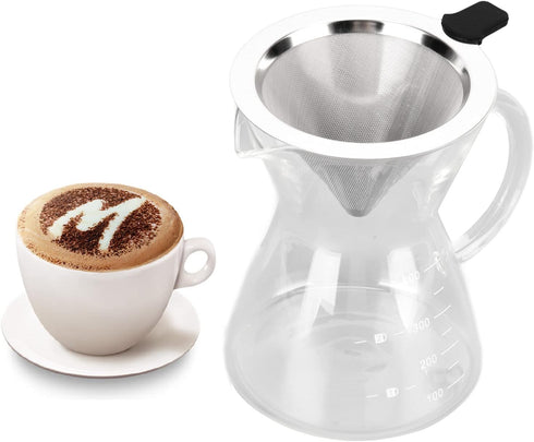 SALUTUY Coffee Kettle, Drip Glass Coffee Maker 400ml Great Gift Accurate Brewing Control Coffee Maker Premium Coffee Brewing Tool for Perfect Cup ...