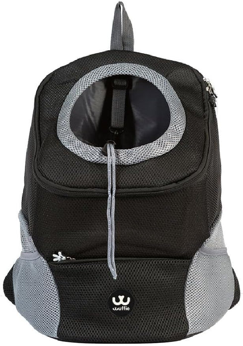 pet carrier backpack for small, medium and large dogs, adjustable breathable oxford fabric with mesh window and safety belt (Black, Small)...