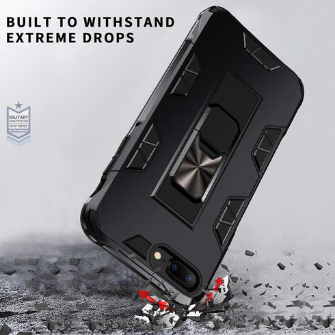 iPhone 8 Plus Case 7 Plus 6 Plus Case with Screen Protector Military Grade Built-in Kickstand Case Holster Armor Heavy Duty Shockproof Cover Prote...