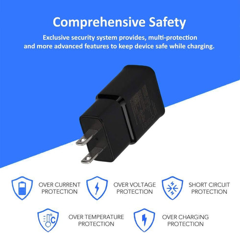 Adaptive Fast Charging Wall Charger and 5-Feet USB Type C Cable Kit Bundle Compatible with Samsung Galaxy S23/S22/S21/S20/S10/S9/S8/Note 20/Note 1...