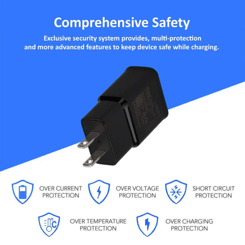 2-Pack Adaptive Fast Charging Wall Charger and 6.6-Feet USB Type C Data Cable Kit Compatible with Samsung Galaxy S22/S21/S20/S10/S9/S8/Note 20/Not...