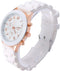 Unisex Silicone Gel Ceramic Style Jelly Band Classic Watch Black...