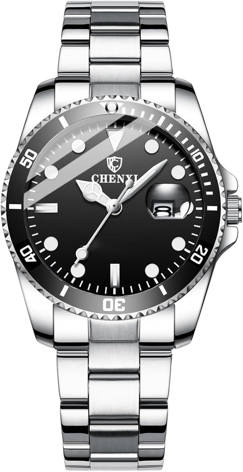 Women's Classic Fashion Silver Stainless Steel Watches Waterproof Date Luminous Lady Dress Wrist Watch...