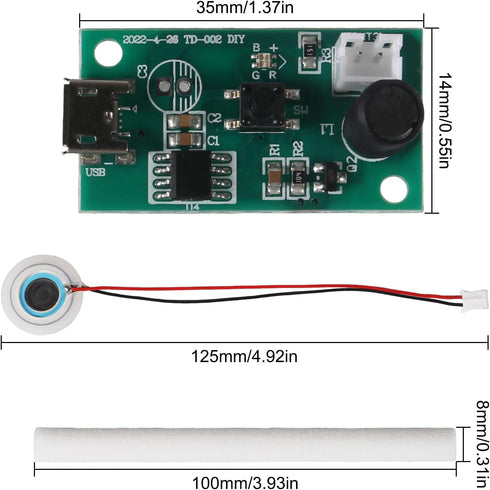 3pcs 5V USB Humidifier Atomization Module Driver Board, USB Spray Module Circuit Board Atomization Module Atomization Plate Circuit Board for Home...