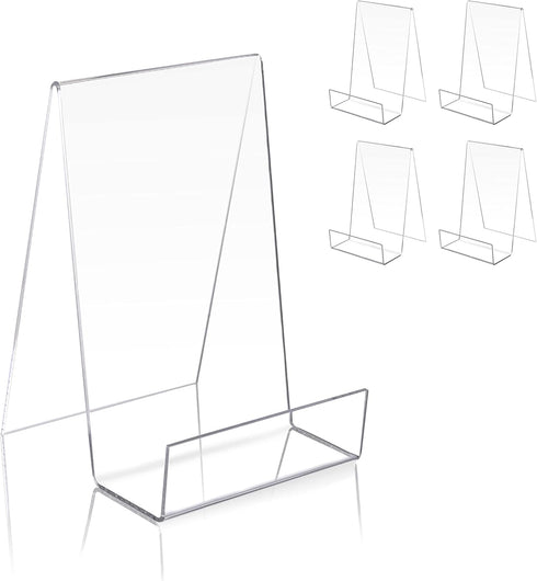 TRIMOU Clear Acrylic Book Stand with Ledge - Display Easel for Books, Pictures, Albums, Comic Books, CDs, Artworks, Tablets or Other Items (Small)...