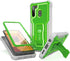 FITO Samsung Galaxy A21 Case, Dual Layer Shockproof Heavy Duty Case with Screen Protector for Samsung A21 Phone, Built-in Kickstand (Green)...