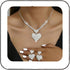 Unicra Crystal Heart Bridal Wedding Jewelry Set Silver Rhinestone Necklace Earrings Bracelet Sets Formal Costume Jewelry for Women and Brides...