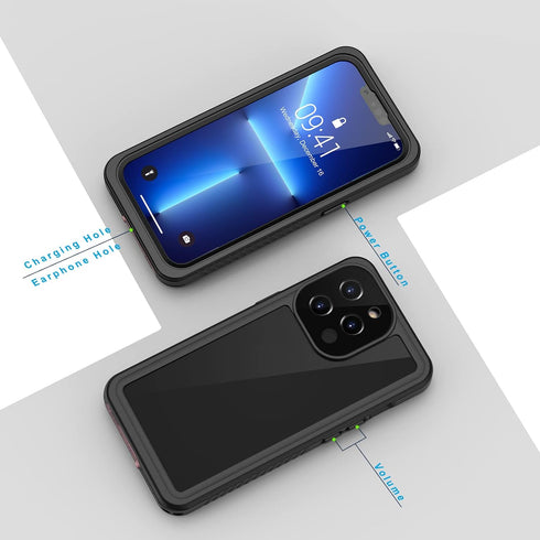 Lanhiem for iPhone 13 Pro Max Case, IP68 Waterproof Dustproof Shockproof Cases with Screen Protector, Full Body Protective Front and Back Cover fo...