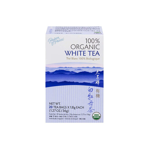 Prince of Peace Organic White Tea, 20 Tea Bags – 100% Organic White Tea – Unsweetened White Tea – Lower Caffeine Alternative to Coffee – Herbal He...