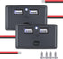 Cllena Dual USB Charger Socket Power Outlet Panel with Switch, 12V-24V 4.8A Dual Port Quick Car Charger for Car RV Camper Marine Boat Automotive A...
