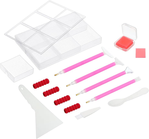 PATIKIL Diamond Painted Tray, 26PCS Diamond Painted Accessories Organizer Kits Large Diamond Art Trays Bead Rhinestone Sorting Tray Square Craft T...