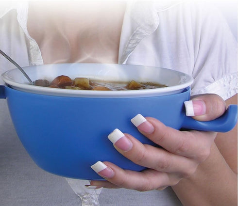 Ceramic Handy Gourmet Cool Touch Microwave Bowl...