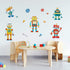 Yovkky Robots Educational Wall Decals Stickers, Bulb Gear Baby Boys Room Nursery Playroom Decor, Clockwork Wrench Toddler Kids Bedroom Home Classr...