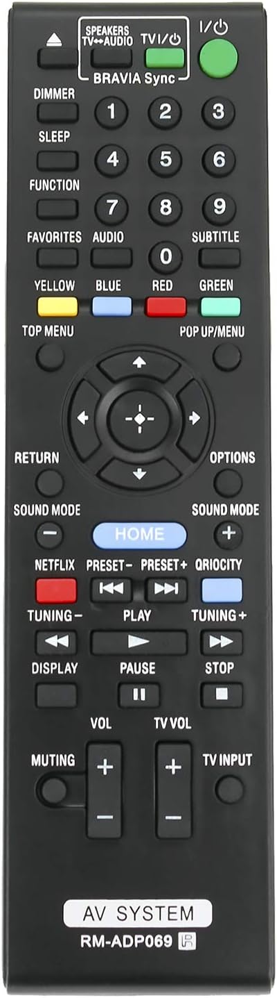 RM-ADP069 Remote Control fit for Sony Blu-ray Disc DVD Home Theatre System BDV-F7 HBD-F7 BDV-T57 BDV-T58 HBD-T79 BDV-E280 HBD-E280 HBD-E580 BDV-N7...