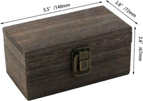 Antique Wooden Box with Hinged Lid and Lock Rectangle Wooden Storage Box Decorative Wood Box for Crafts, Hobbies, Gifts, and Jewelry Box...