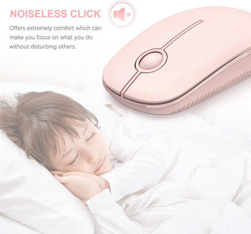 Unipows Wireless Mouse - 2.4G Slim Portable Computer Mouse with Nano Receiver, Less Noise Mobile Optical Mice for Notebook, PC, Laptop, Computer, ...