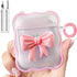Airpods Case, Airpods 2nd Generation Case with Cute 3D Colour Bow Design, Airpods Case 1st Generation Soft Clear TPU Cover with Cute Keychain and ...