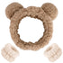 AHONEY Spa Bear Ears Headband, Face Wash Headband and Wristband Set, Cute Makeup Skincare Headbands Wrist Bands for Washing Face Elastic Fluffy He...