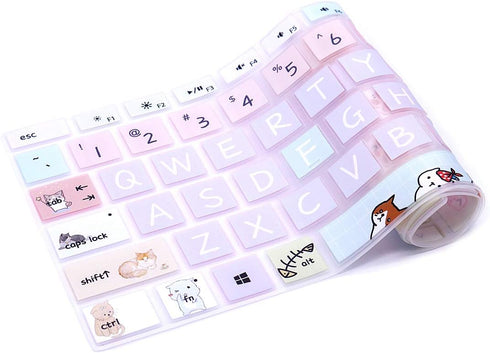 Silicone Keyboard Cover Skin for Microsoft Surface Pro 7 2019/Surface Pro 6 2018/Surface Pro 5 2017 Keyboard,US Layout,Cute Cat...