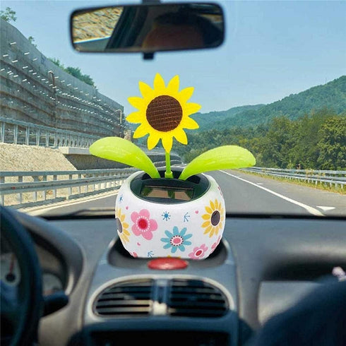 1Pc Sunflower Solar Dancing Decor for Car, Solar Decors,Solar Powered Swinging Animated Dancer Decor Office Desk Car, Funny Ornaments, Solar Power...